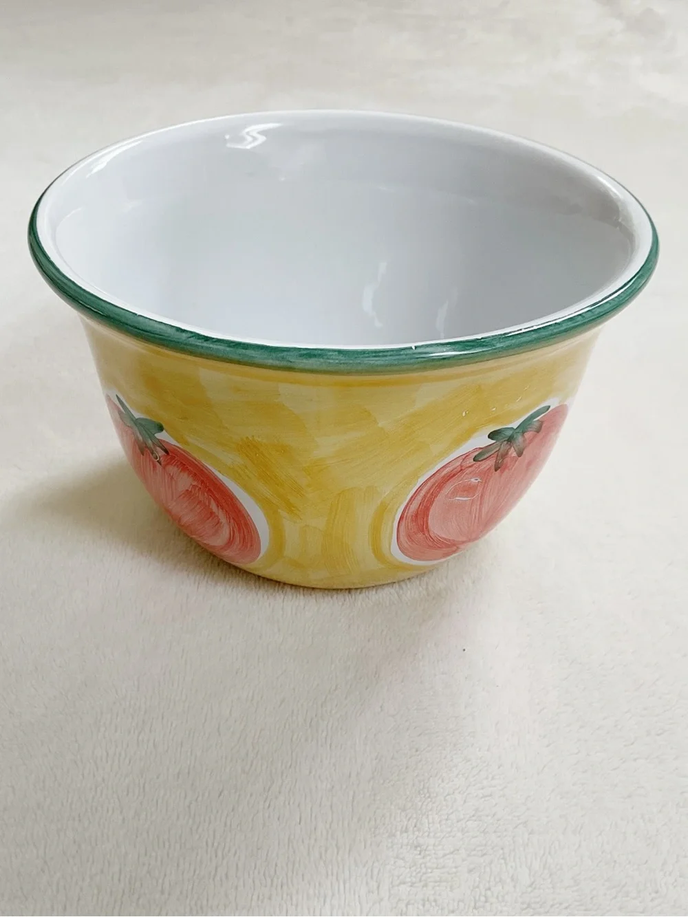 Vintage Pottery Barn Italy Hand Painted Tomato Serving Bowl Tuscan Farmhouse